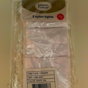White 3 pack of 0-9 months tights